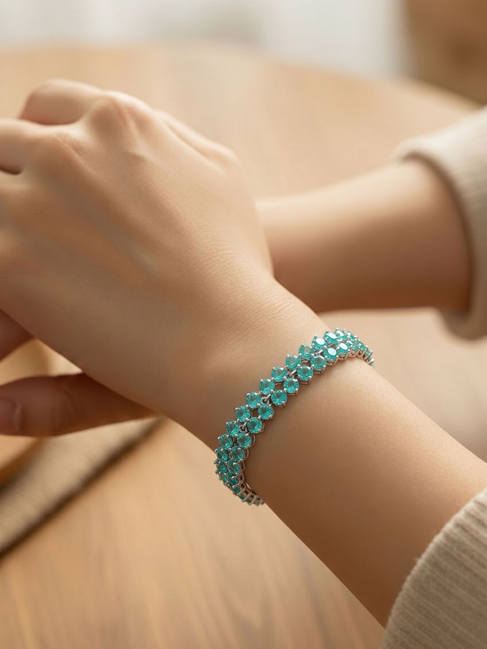 Mint Green Aqua Tennis Bracelet
